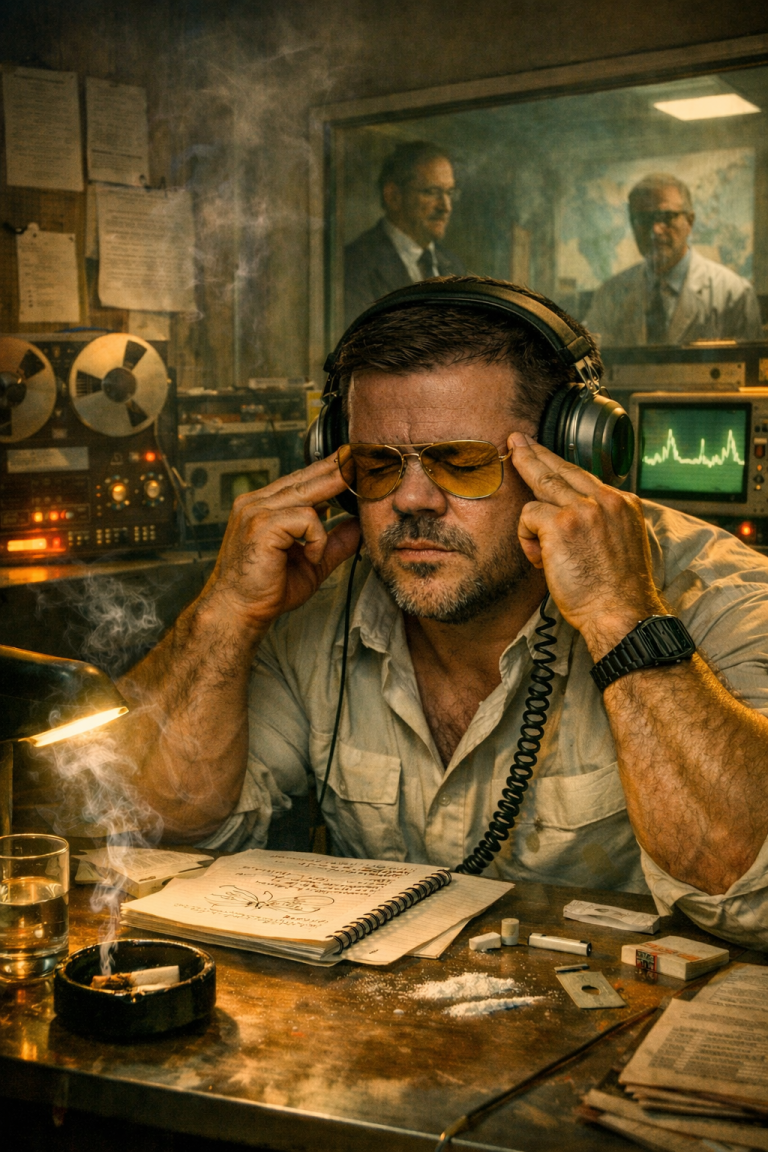 Kevin Wikse, remote viewer and remote influencer, conducting an intelligence-gathering session in a vintage Cold War-era research project. 